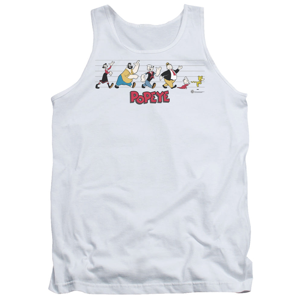 Popeye The Usual Suspects Mens Tank Top Shirt White