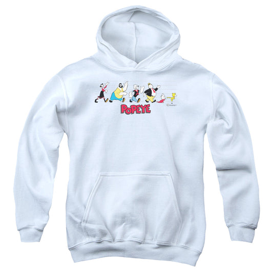 Popeye The Usual Suspects Kids Youth Hoodie White