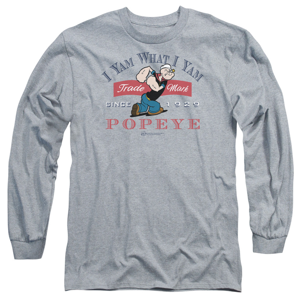 Popeye I Yam What I Yam Mens Long Sleeve Shirt Athletic Heather