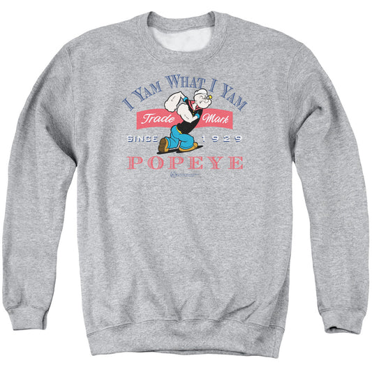 Popeye I Yam What I Yam Mens Crewneck Sweatshirt Athletic Heather