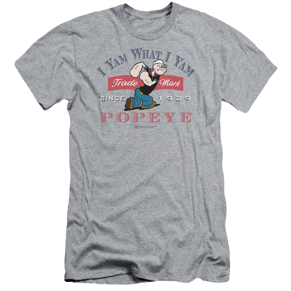 Popeye I Yam What I Yam Slim Fit Mens T Shirt Athletic Heather