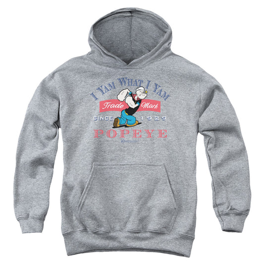 Popeye I Yam What I Yam Kids Youth Hoodie Heather