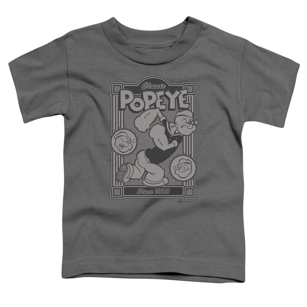 Popeye Classic Popeye Toddler Kids Youth T Shirt Charcoal