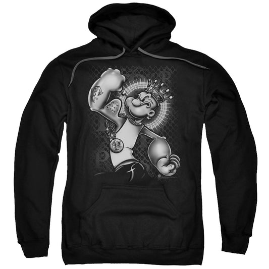 Popeye Spinach King Mens Hoodie Black