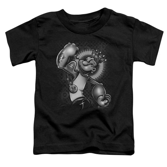 Popeye Spinach King Toddler Kids Youth T Shirt Black