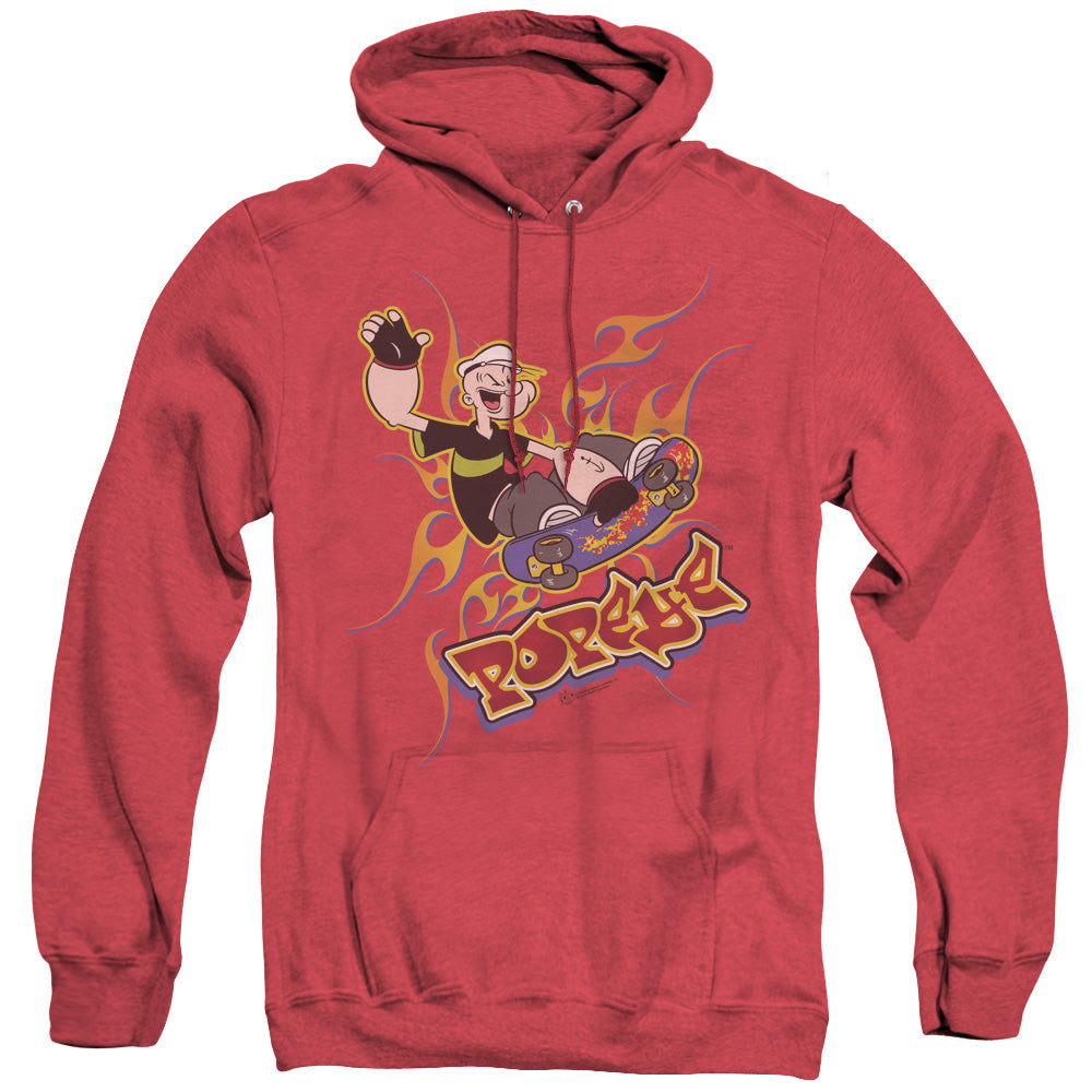 Popeye Get Air Heather Mens Hoodie Red