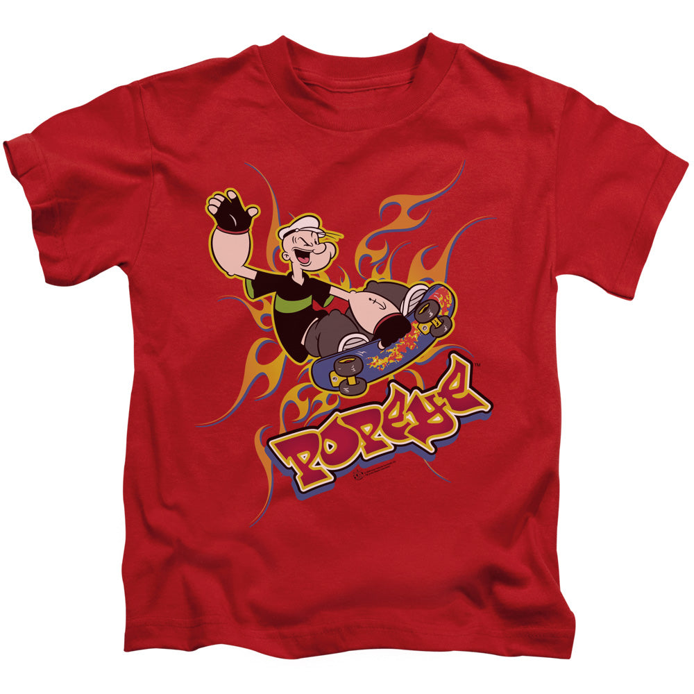 Popeye Get Air Juvenile Kids Youth T Shirt Red