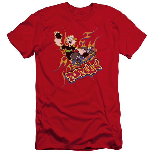 Popeye Get Air Premium Bella Canvas Slim Fit Mens T Shirt Red