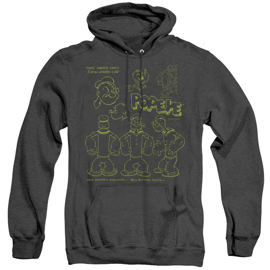 Popeye We Can Rebuild Him Heather Mens Hoodie Black