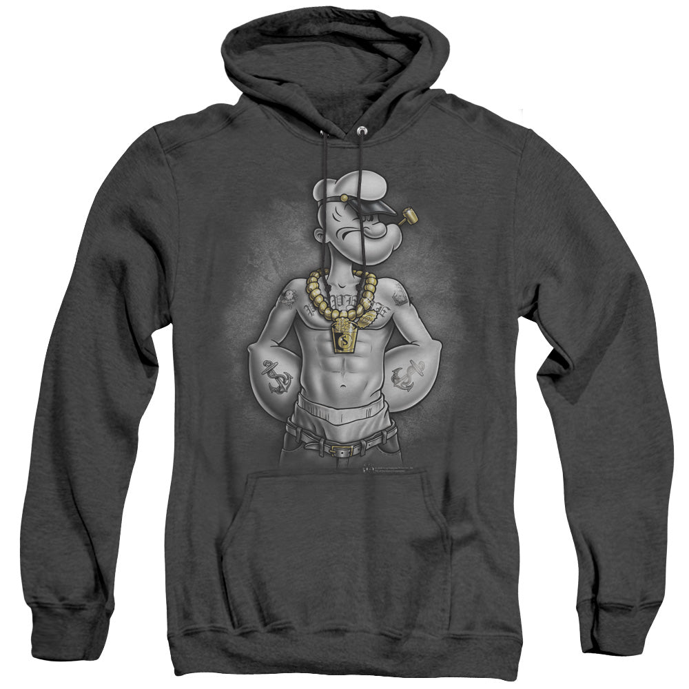 Popeye Hardcore Heather Mens Hoodie Black