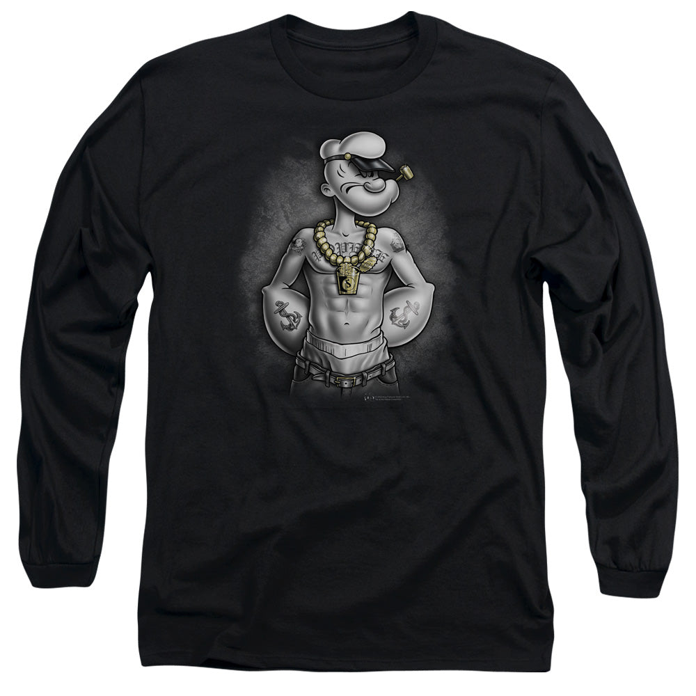 Popeye Hardcore Mens Long Sleeve Shirt Black