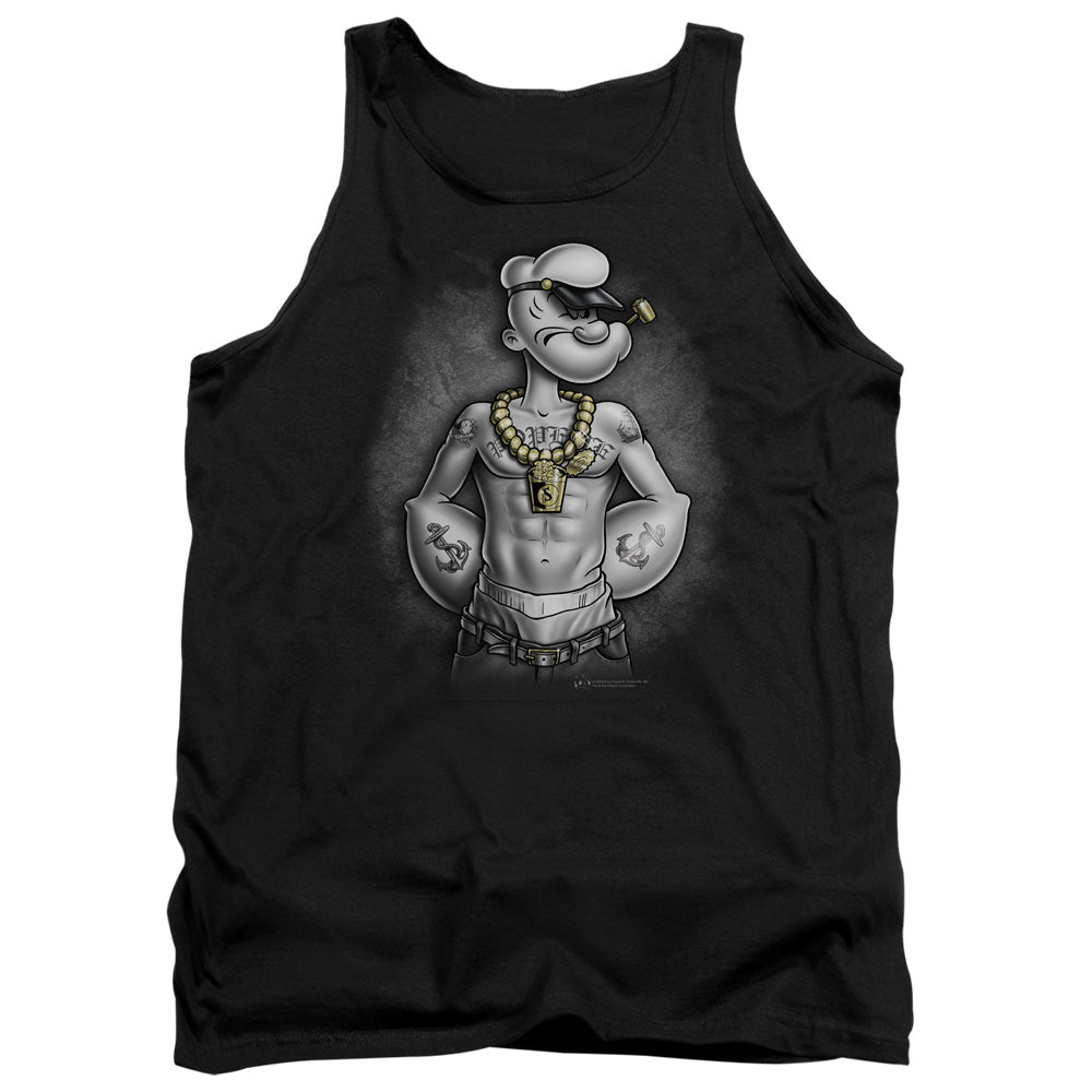 Popeye Hardcore Mens Tank Top Shirt Black