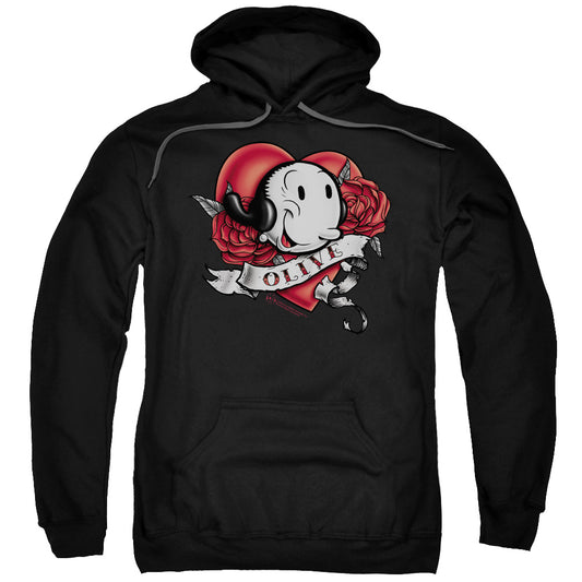 Popeye Olive Tattoo Mens Hoodie Black