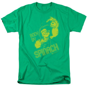 Popeye Body By Spinach Mens T Shirt Kelly Green