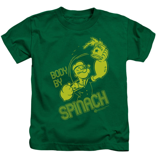 Popeye Body By Spinach Juvenile Kids Youth T Shirt Kelly Green