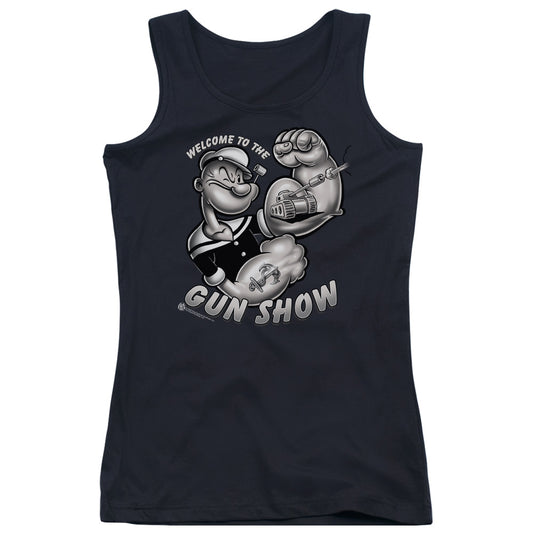 Popeye Gun Show Womens Tank Top Shirt Black