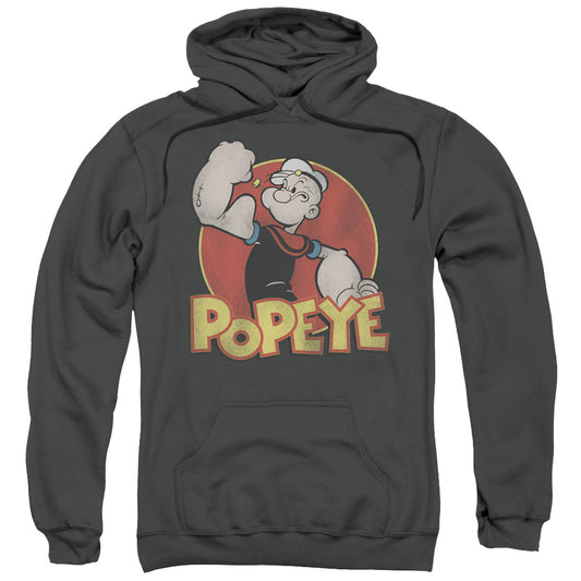 Popeye Retro Ring Mens Hoodie Charcoal