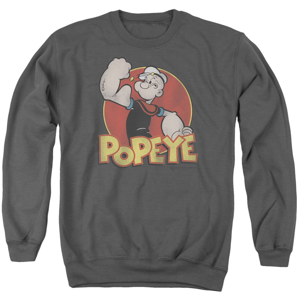 Popeye Retro Ring Mens Crewneck Sweatshirt Charcoal