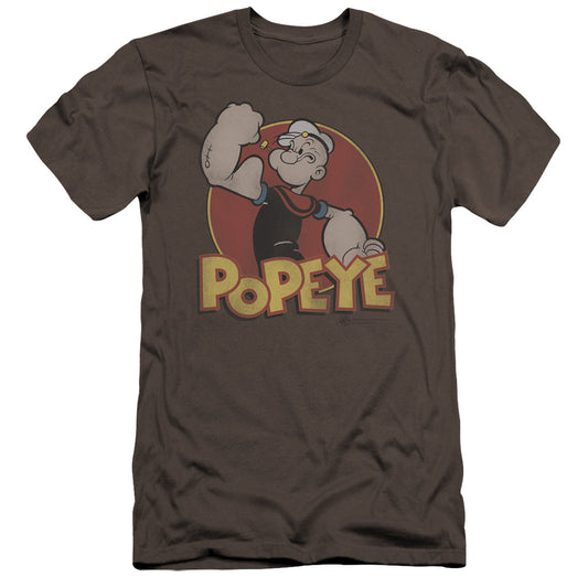 Popeye Retro Ring Premium Bella Canvas Slim Fit Mens T Shirt Charcoal