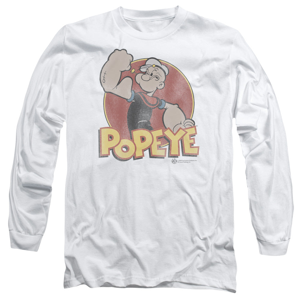 Popeye Retro Ring Mens Long Sleeve Shirt White