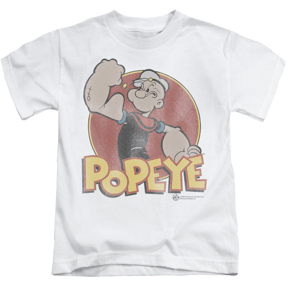 Popeye Retro Ring Juvenile Kids Youth T Shirt White