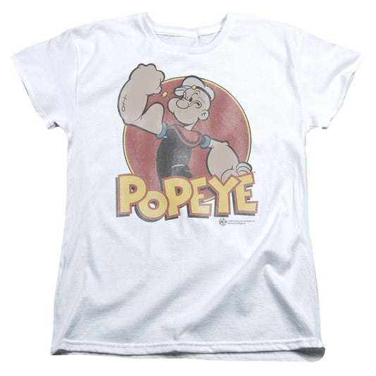 Popeye Retro Ring Womens T Shirt White