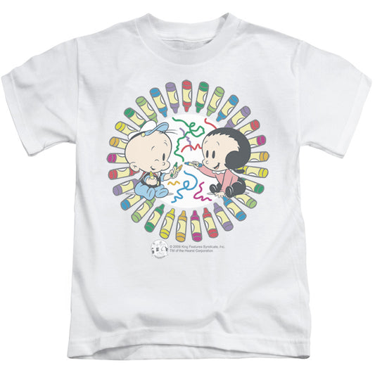 Popeye Fun With Crayons Juvenile Kids Youth T Shirt White