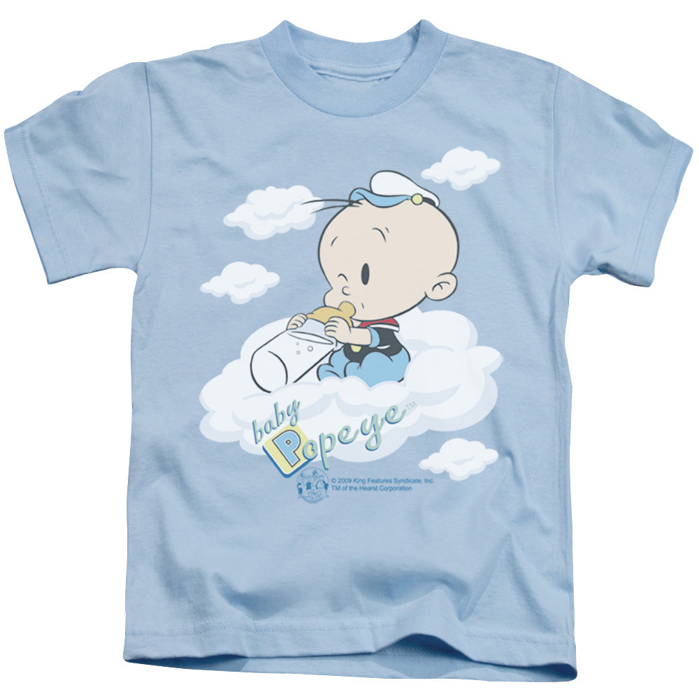 Popeye Baby Clouds Juvenile Kids Youth T Shirt Light Blue