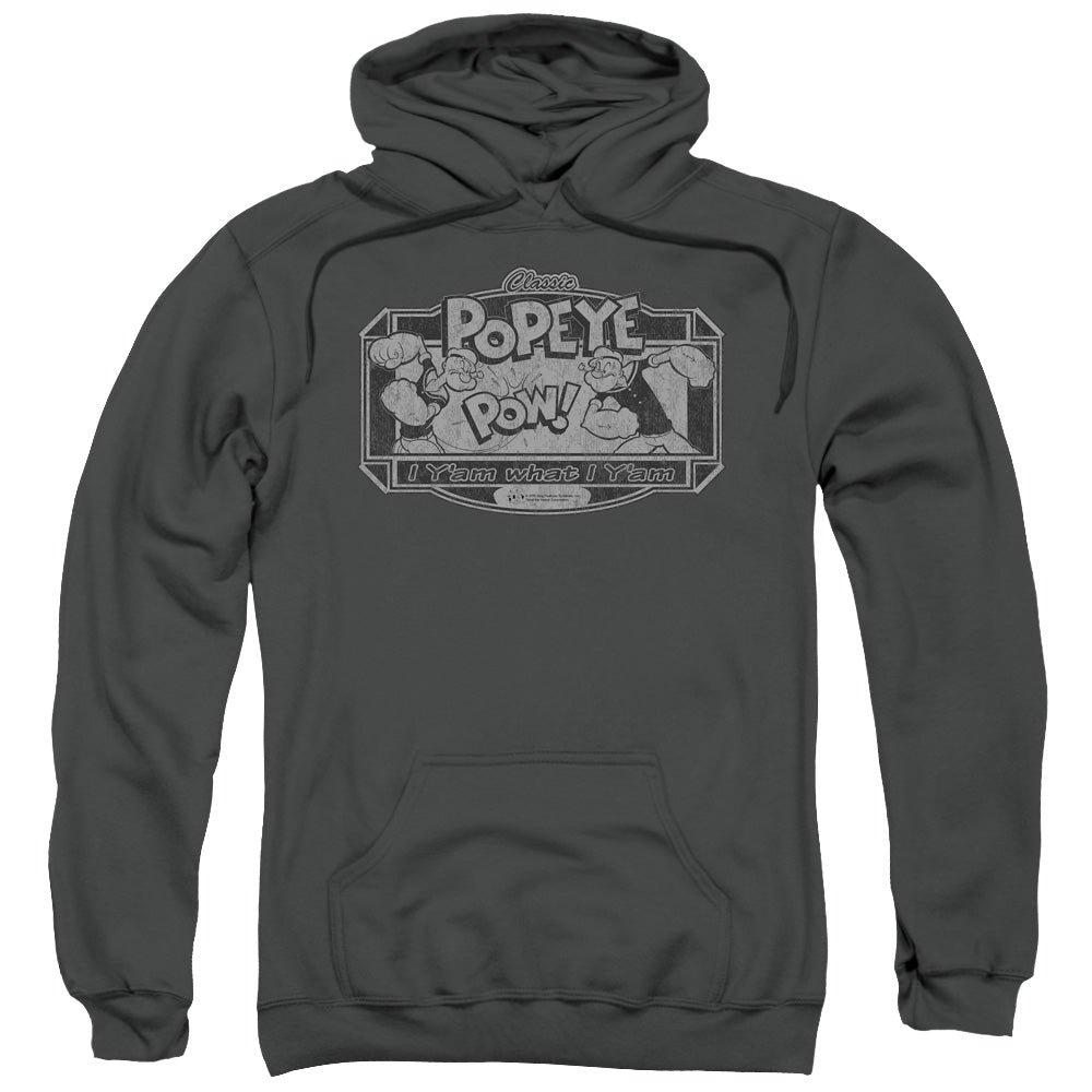 Popeye Classic Popeye Mens Hoodie Charcoal