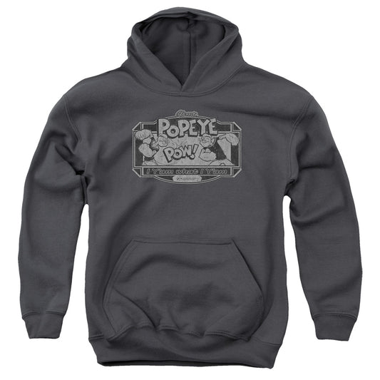 Popeye Classic Popeye Kids Youth Hoodie Charcoal