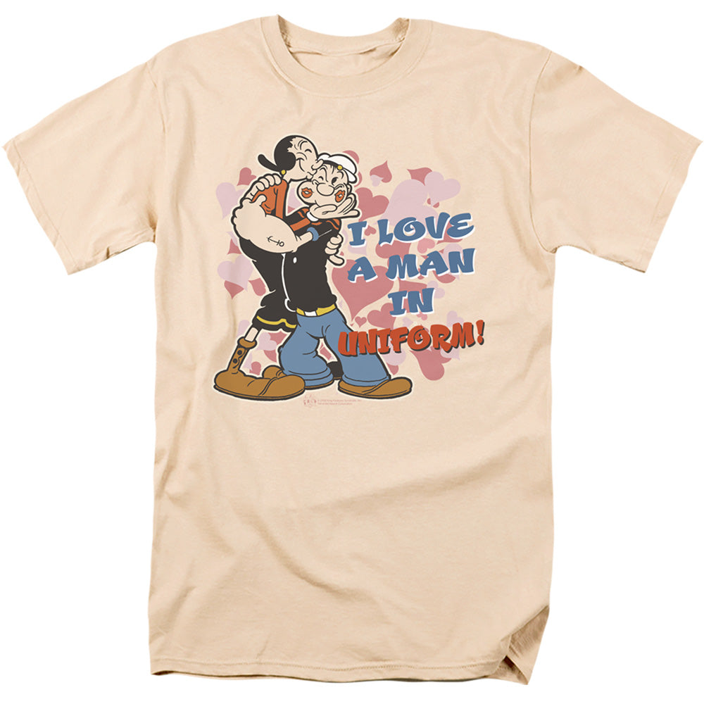 Popeye Sailor Love Mens T Shirt Cream