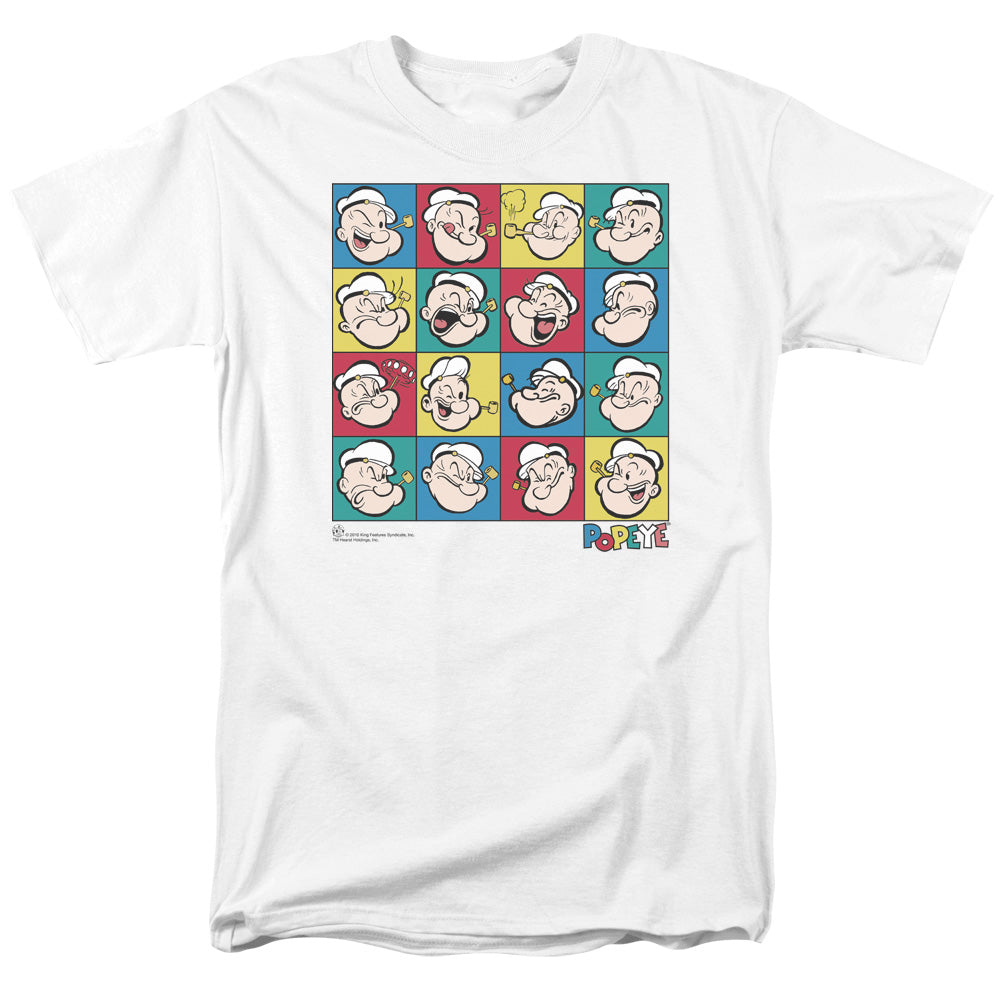 Popeye Color Block Mens T Shirt White