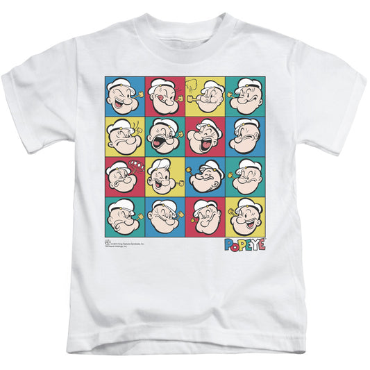 Popeye Color Block Juvenile Kids Youth T Shirt White