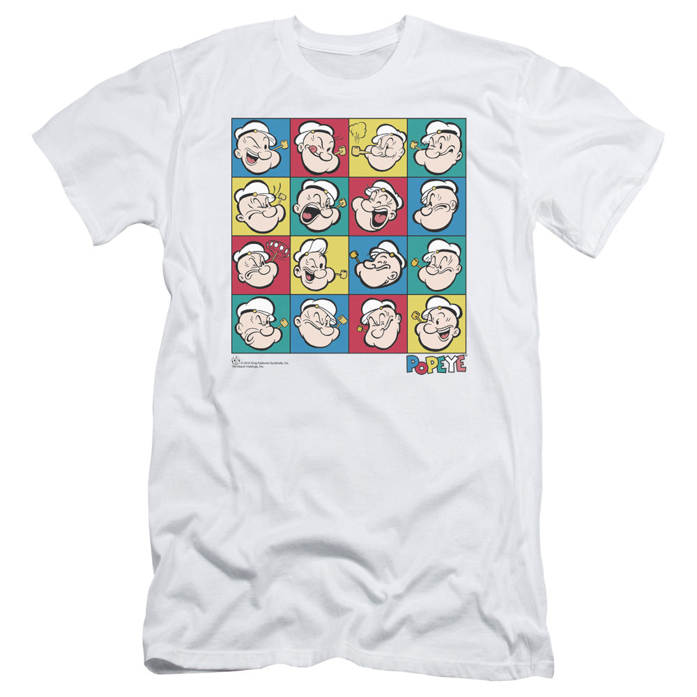 Popeye Color Block Slim Fit Mens T Shirt White