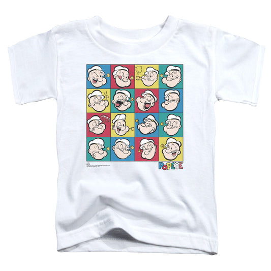 Popeye Color Block Toddler Kids Youth T Shirt White