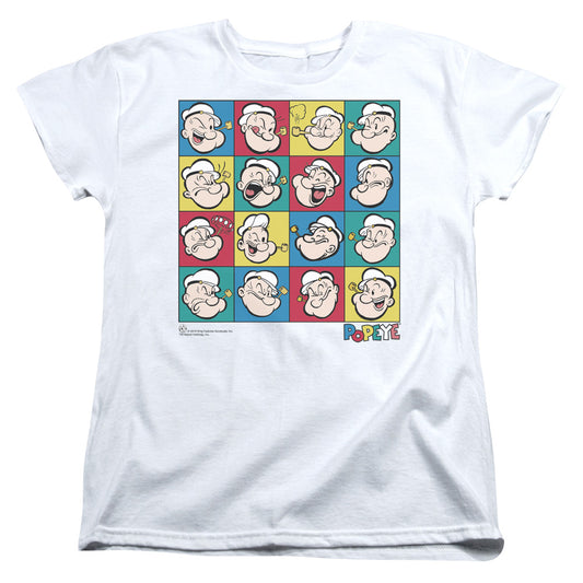 Popeye Color Block Womens T Shirt White