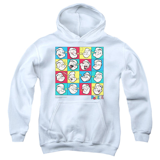 Popeye Color Block Kids Youth Hoodie White