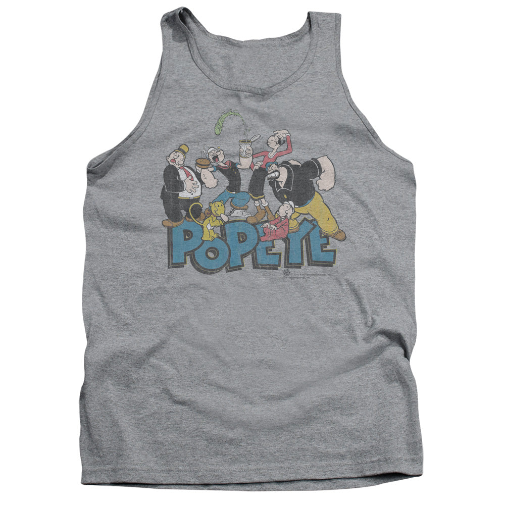 Popeye The Gang Mens Tank Top Shirt Athletic Heather