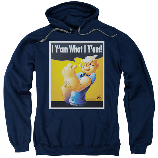 Popeye I Can Do It Mens Hoodie Navy