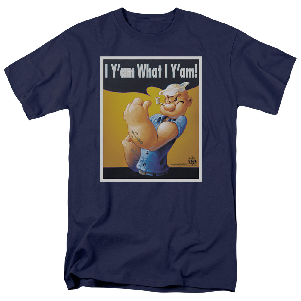 Popeye I Can Do It Mens T Shirt Navy Blue