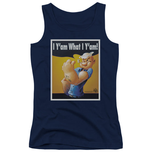 Popeye I Can Do It Womens Tank Top Shirt Navy