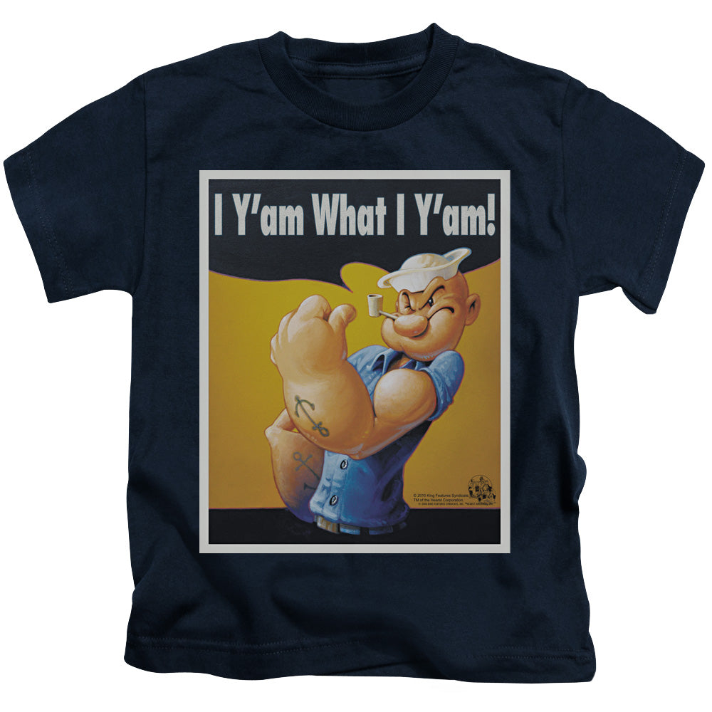 Popeye I Can Do It Juvenile Kids Youth T Shirt Navy