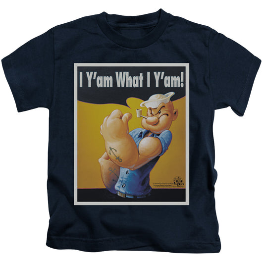 Popeye I Can Do It Juvenile Kids Youth T Shirt Navy