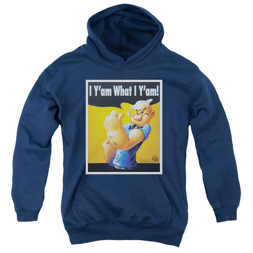 Popeye I Can Do It Kids Youth Hoodie Navy