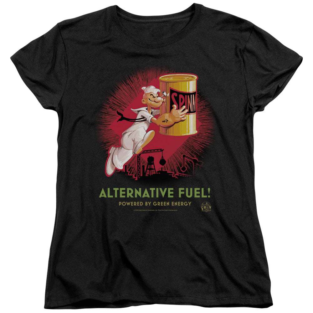 Popeye Alternative Fuel Womens T Shirt Black