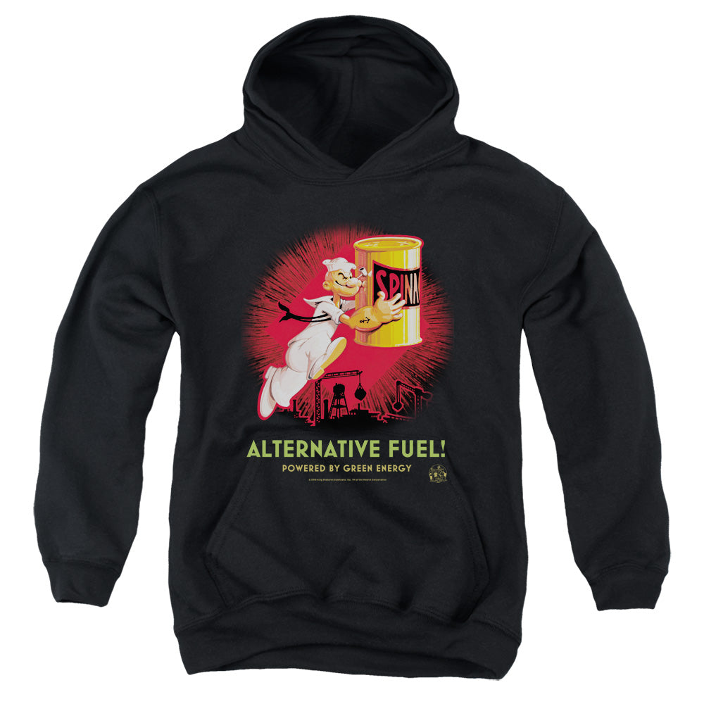 Popeye Alternative Fuel Kids Youth Hoodie Black