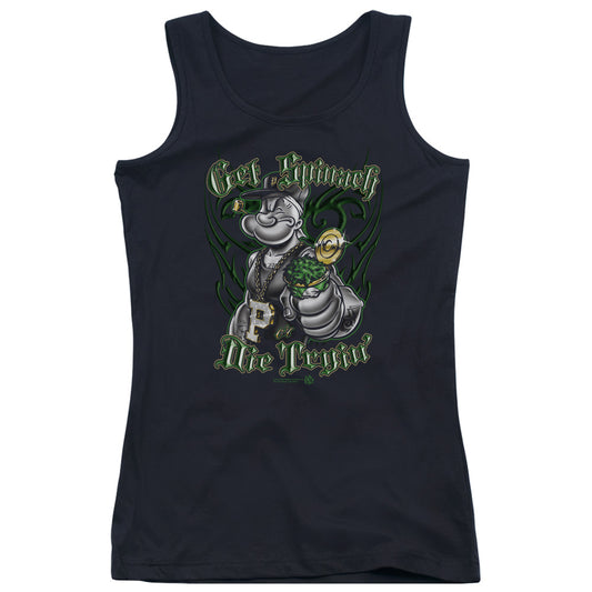 Popeye Get Spinach Womens Tank Top Shirt Black