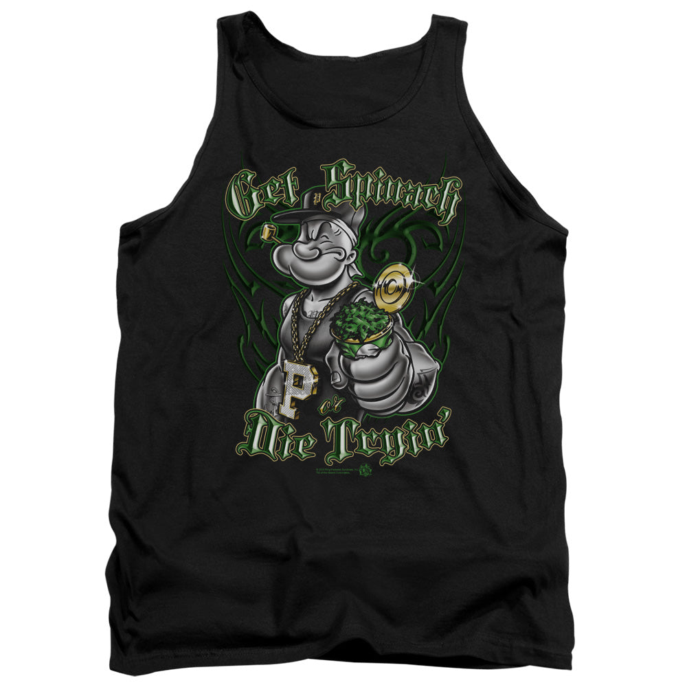 Popeye Get Spinach Mens Tank Top Shirt Black