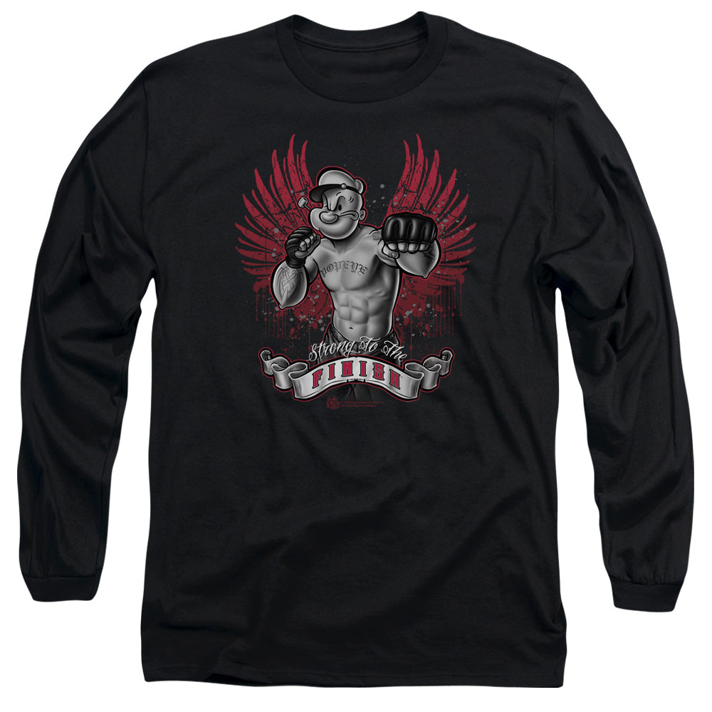 Popeye Undefeated Mens Long Sleeve Shirt Black