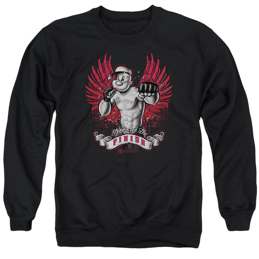 Popeye Undefeated Mens Crewneck Sweatshirt Black